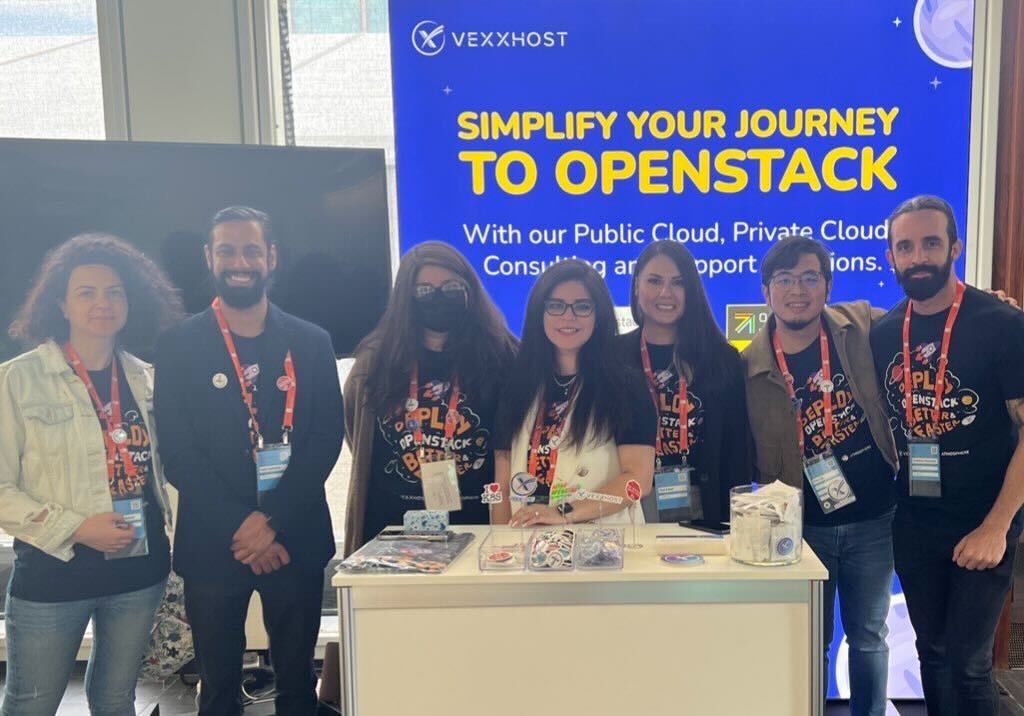 VEXXHOST Team at our Booth in OpenInfraSummit 2022