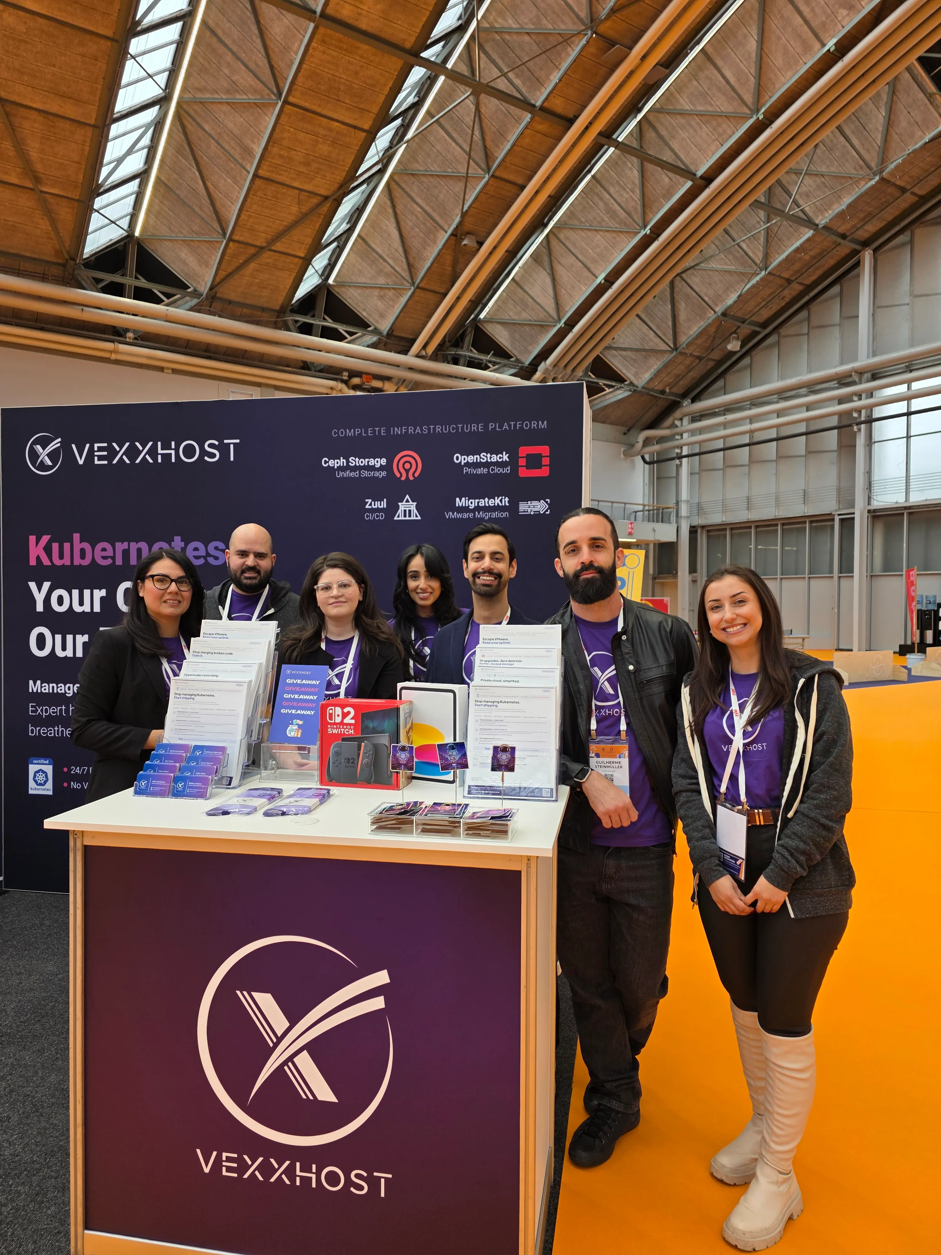 VEXXHOST team at Kubecon Europe 2026 booth