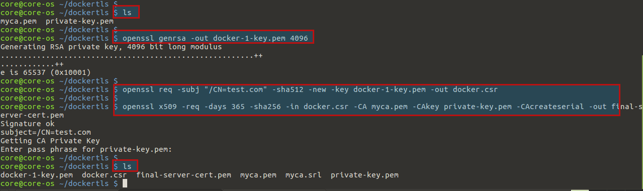 server cert setup